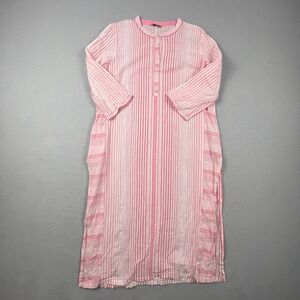Aurelia Kurti Dress Women Medium Pink White Striped Cotton Tunic Ethnic Casual